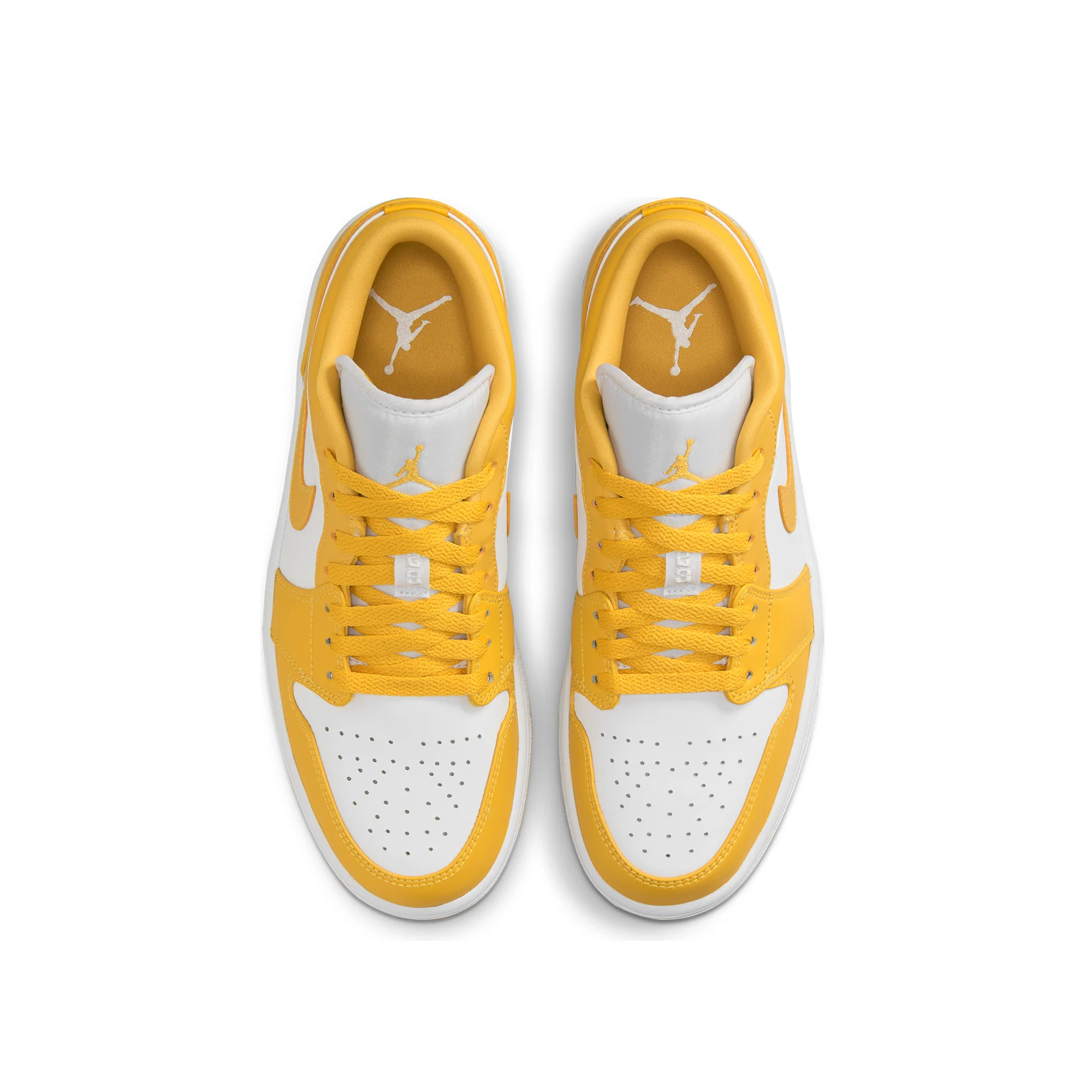 Air Jordan Mens 1 Low Shoes White/Pollen - Image 4