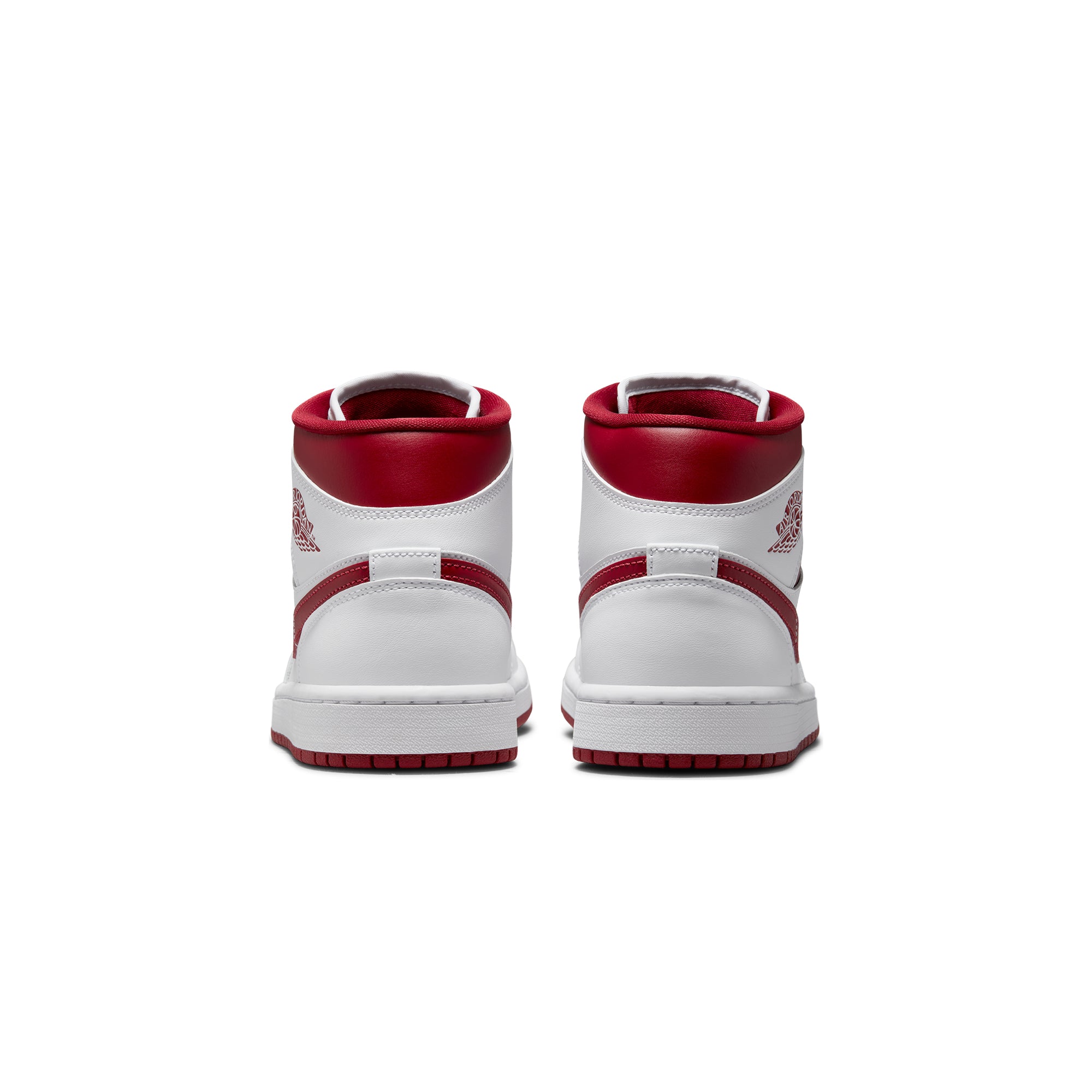 Air Jordan Womens 1 Mid Shoes 'White/Pomegranate' - Image 3