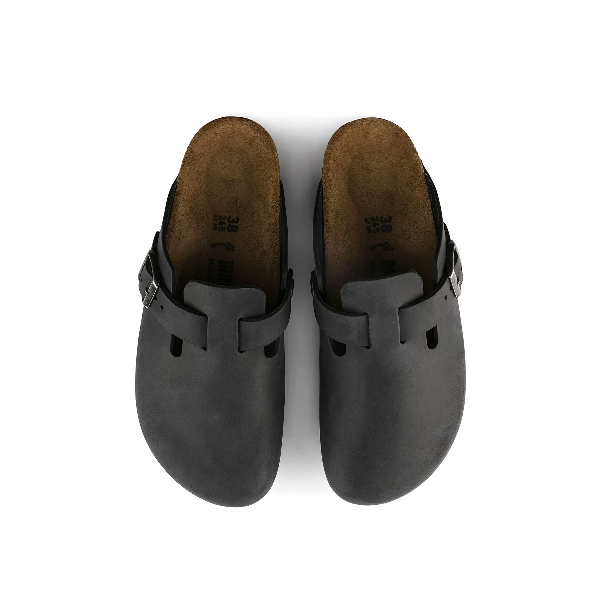 Birkenstock Mens Boston Black Oiled Leather Shoes - Image 2