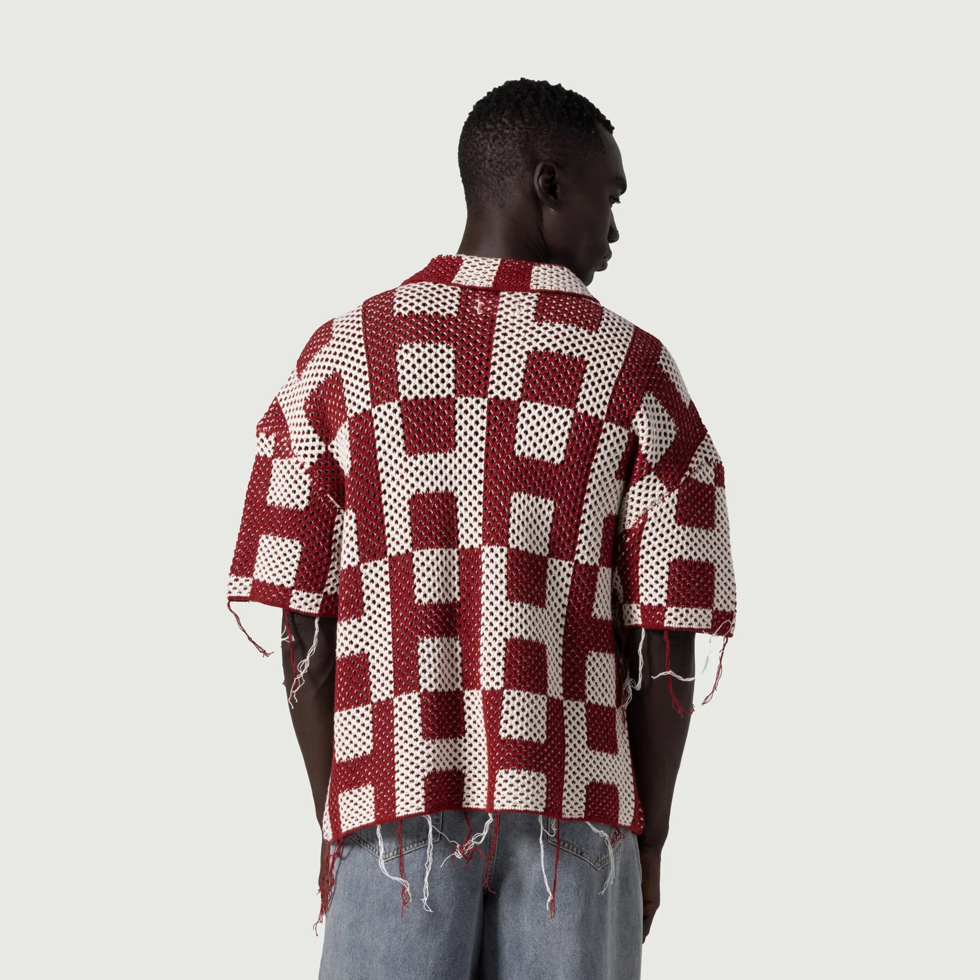 Honor The Gift Mens Button Down Crochet Shirt - Image 3