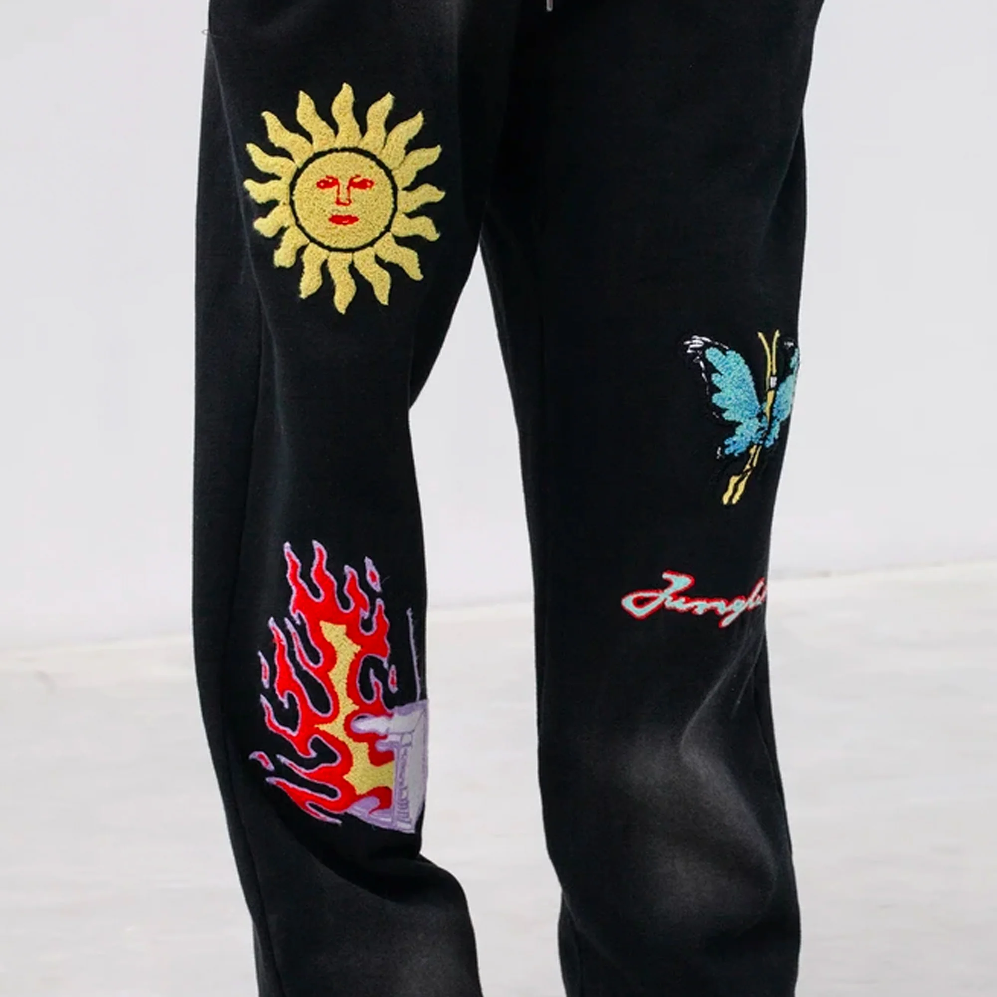 Jungles Mens Life Death Rebirth Sweatpants 'Black' - Image 4