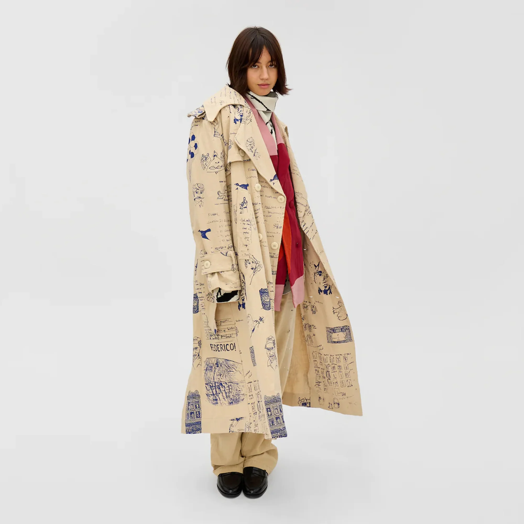Kidsuper Mens Doodles Topcoat - Image 2