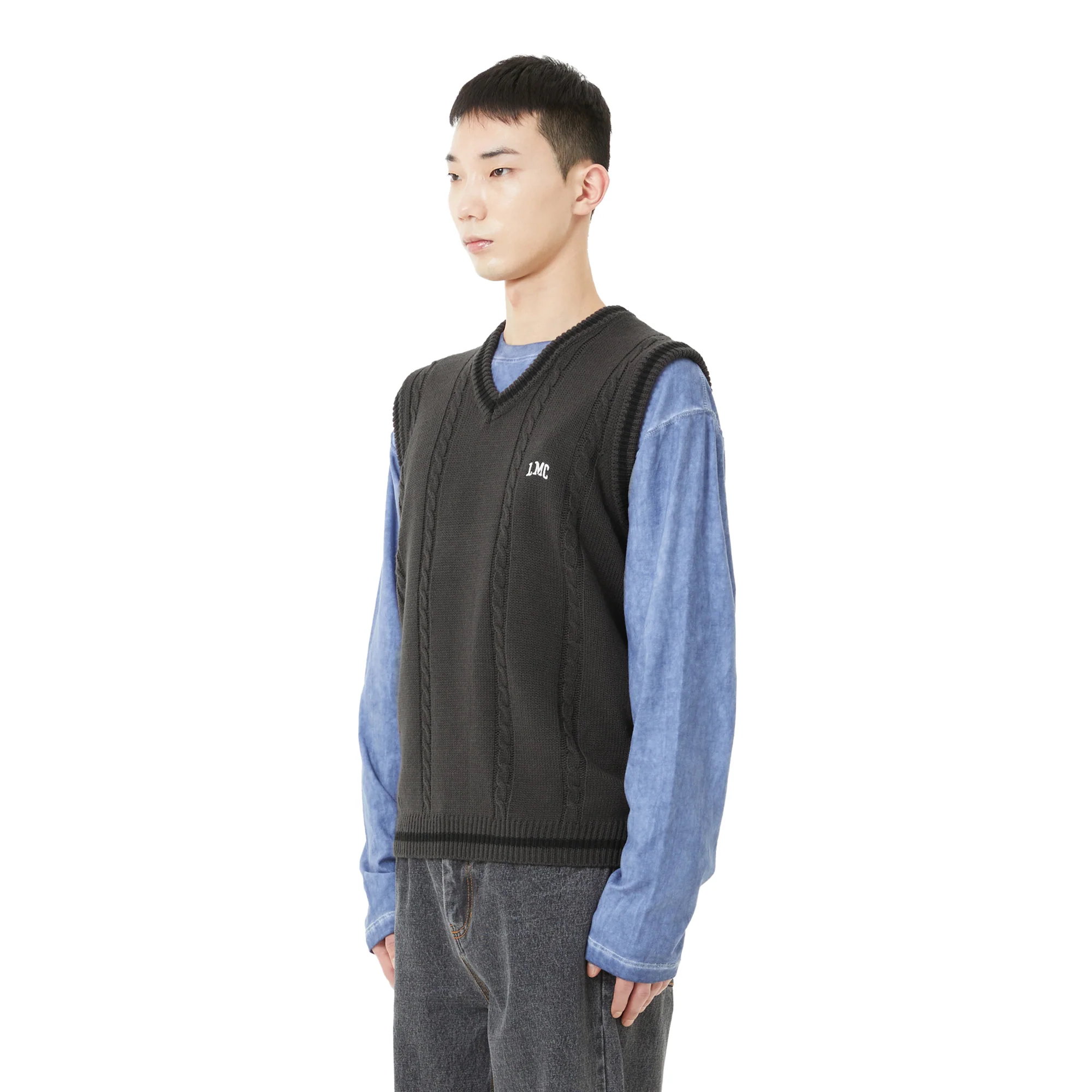 LMC Mens Cable Arch Knit Vest - Image 2