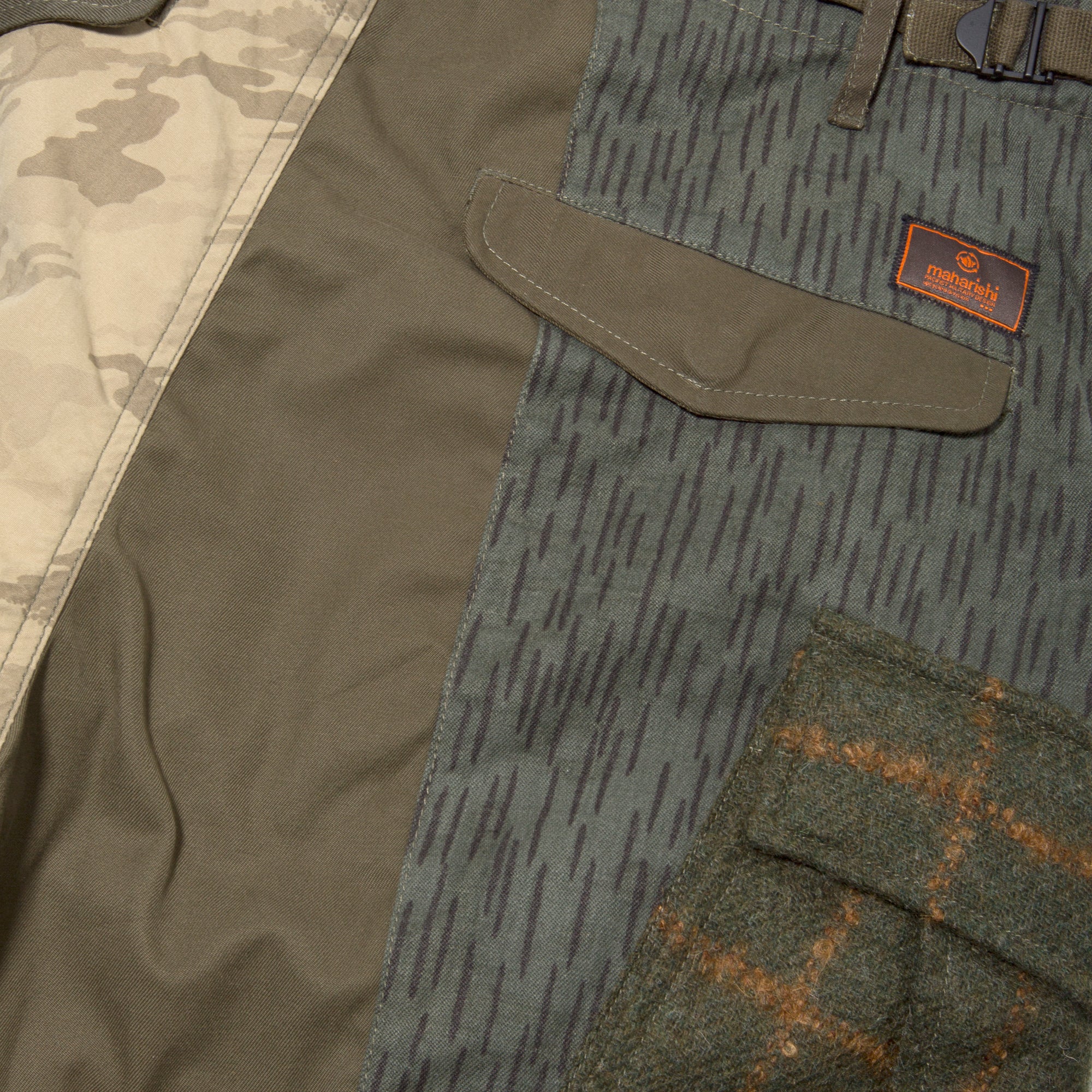 Maharishi Mens Upcycled Patchwork Cargo Pants - Image 3