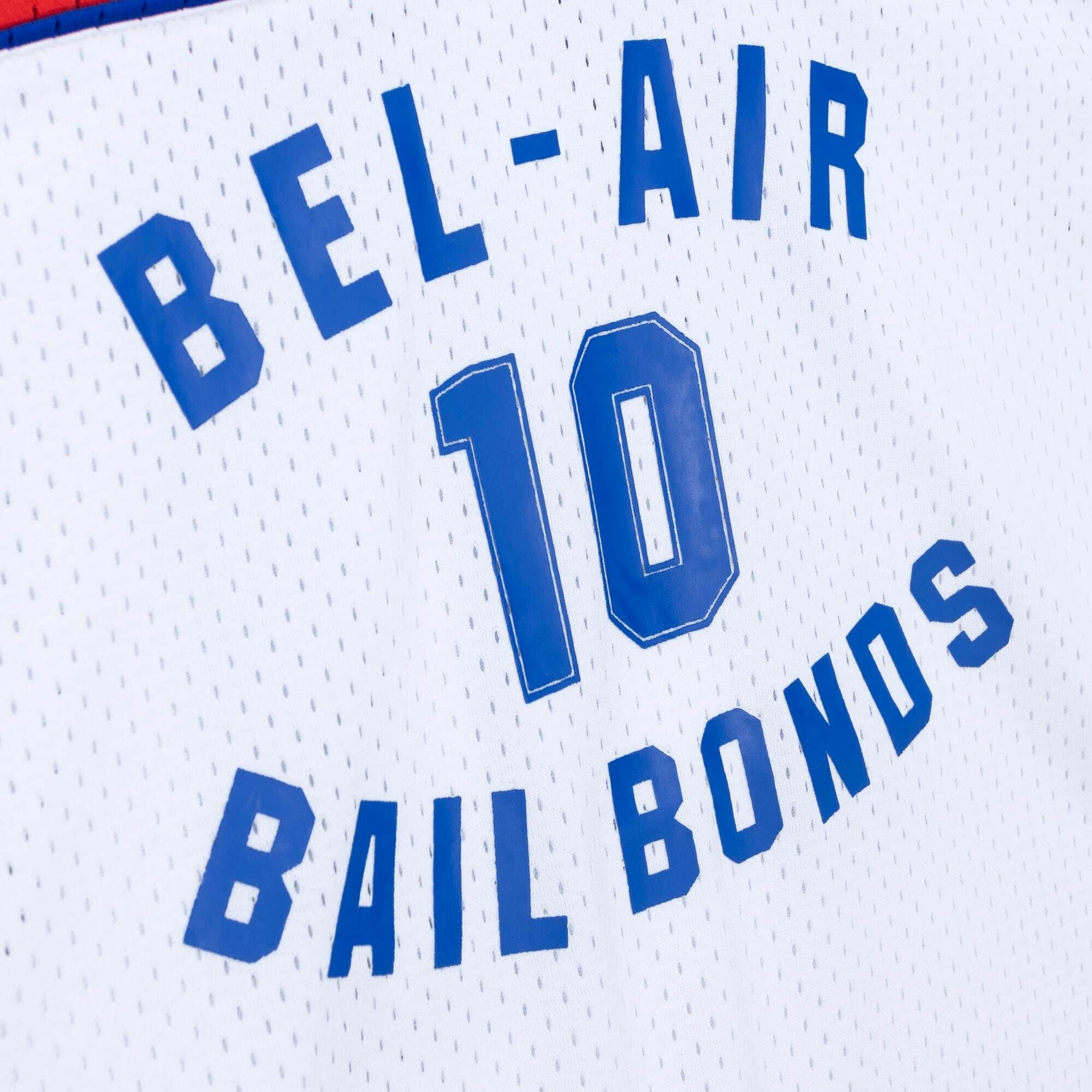 Mitchell & Ness x Fred Segal Mens Bel-Air Bonds Jersey White / Red - Image 3