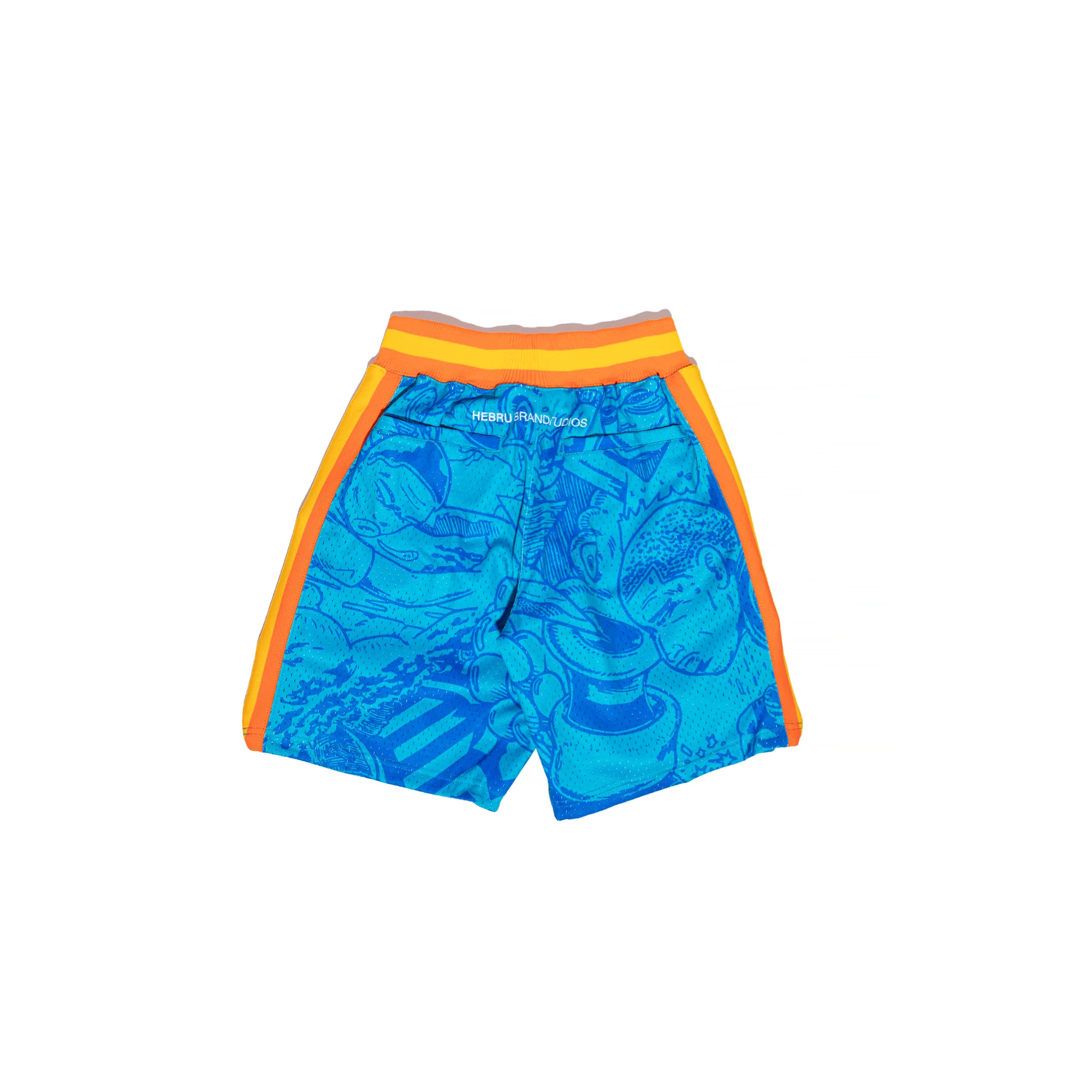 Mitchell & Ness Mens Seattle Supersonics Hebru Shorts 'Blue/Orange' - Image 2