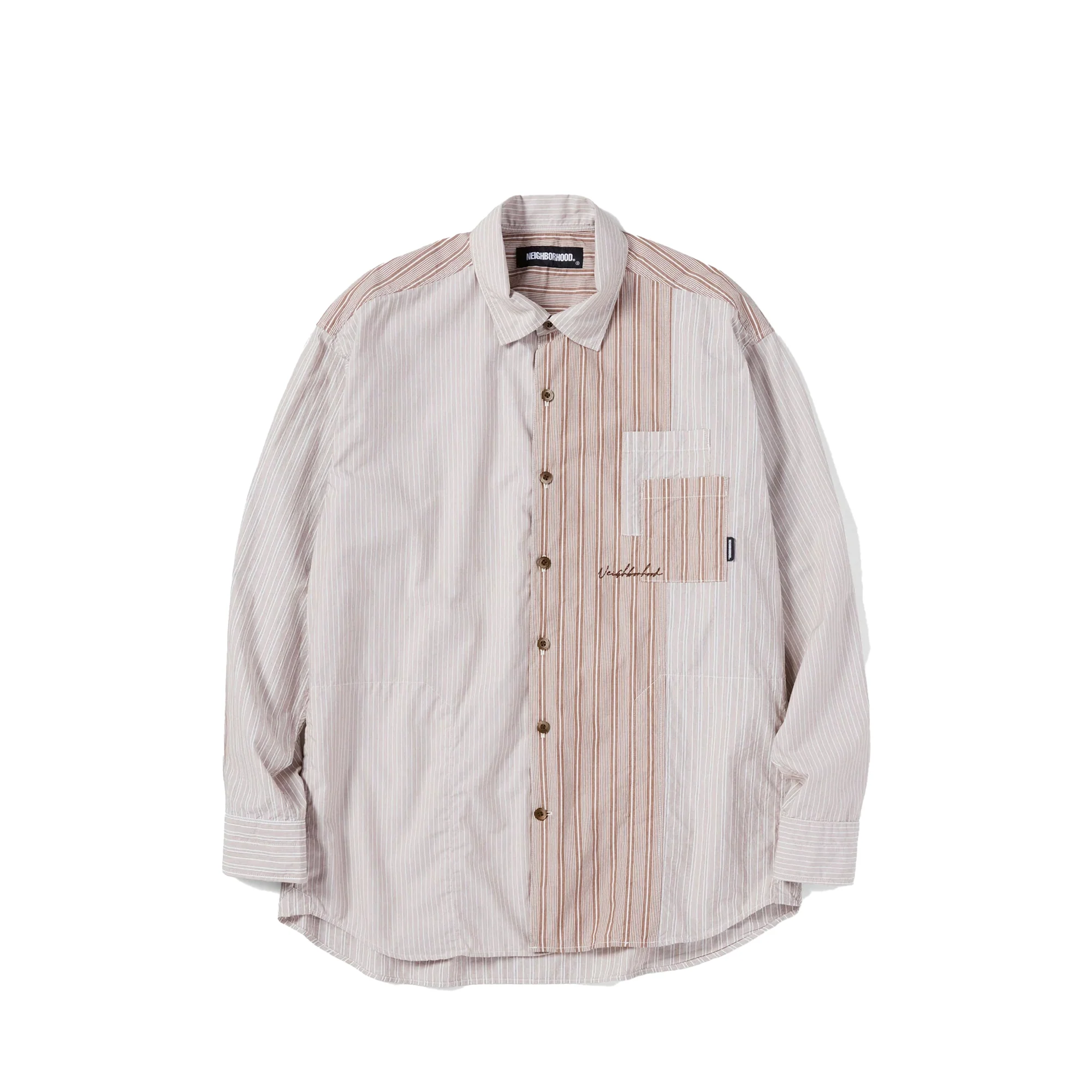 Neighborhood Mens Cut SP LS Shirt Brown