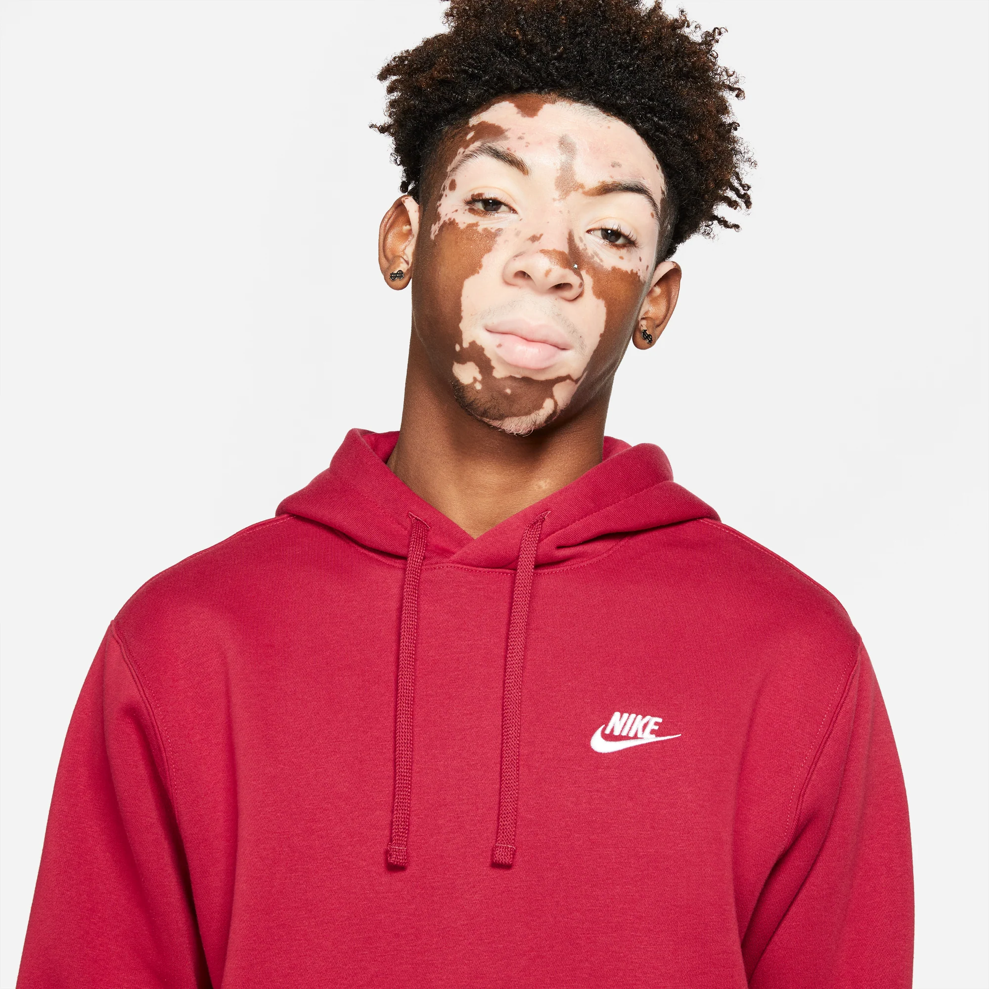 Nike Mens Sportswear Club Fleece Hoodie 'Pomegranate' - Image 4