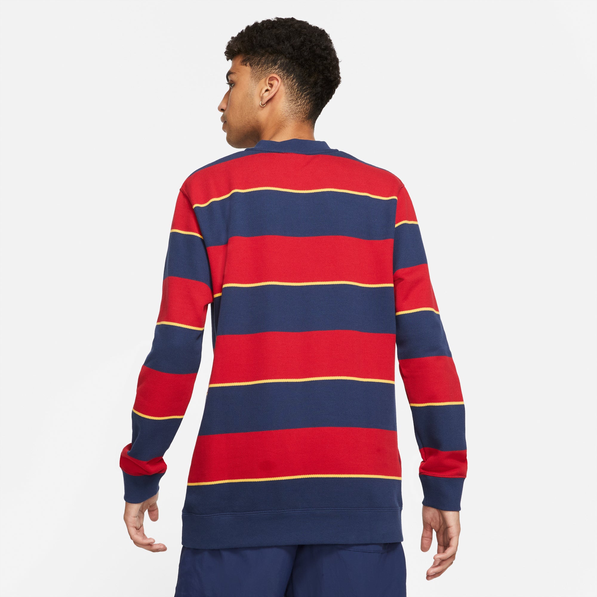 Nike SB Mens Skate Crew Tee Midnight Navy/Gym Red - Image 3