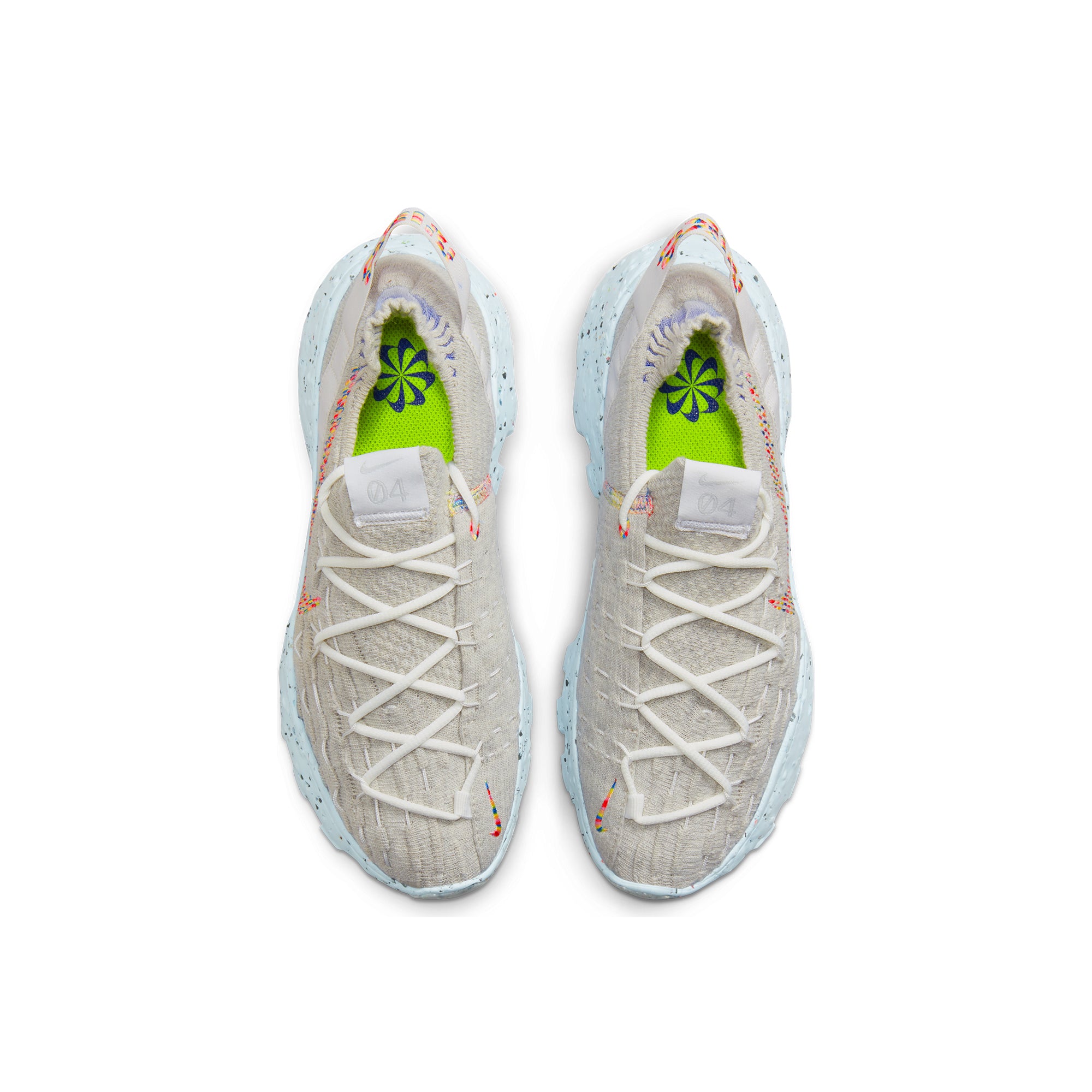 Nike Womens Space Hippie 04 Shoes Summit White/Multi-Color-Photon Dust - Image 4