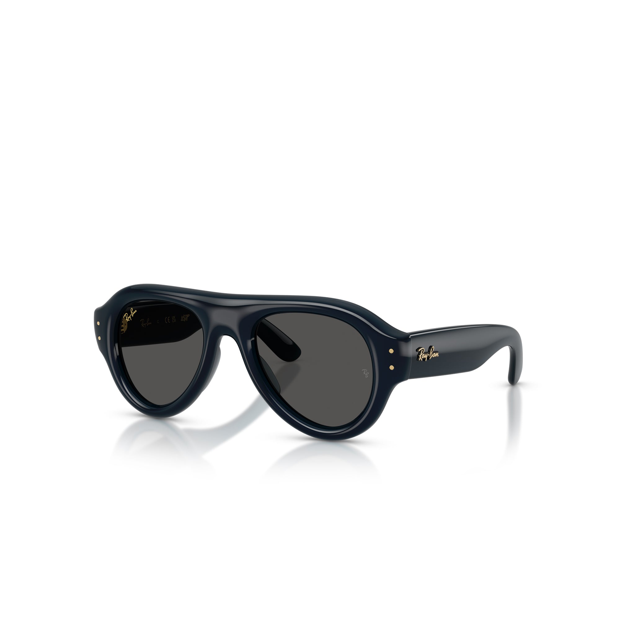 Ray-Ban x A$AP Rocky Aviator Puffer Transparent Blue Frame W/ Dark Grey Lens Sunglasses - Image 2