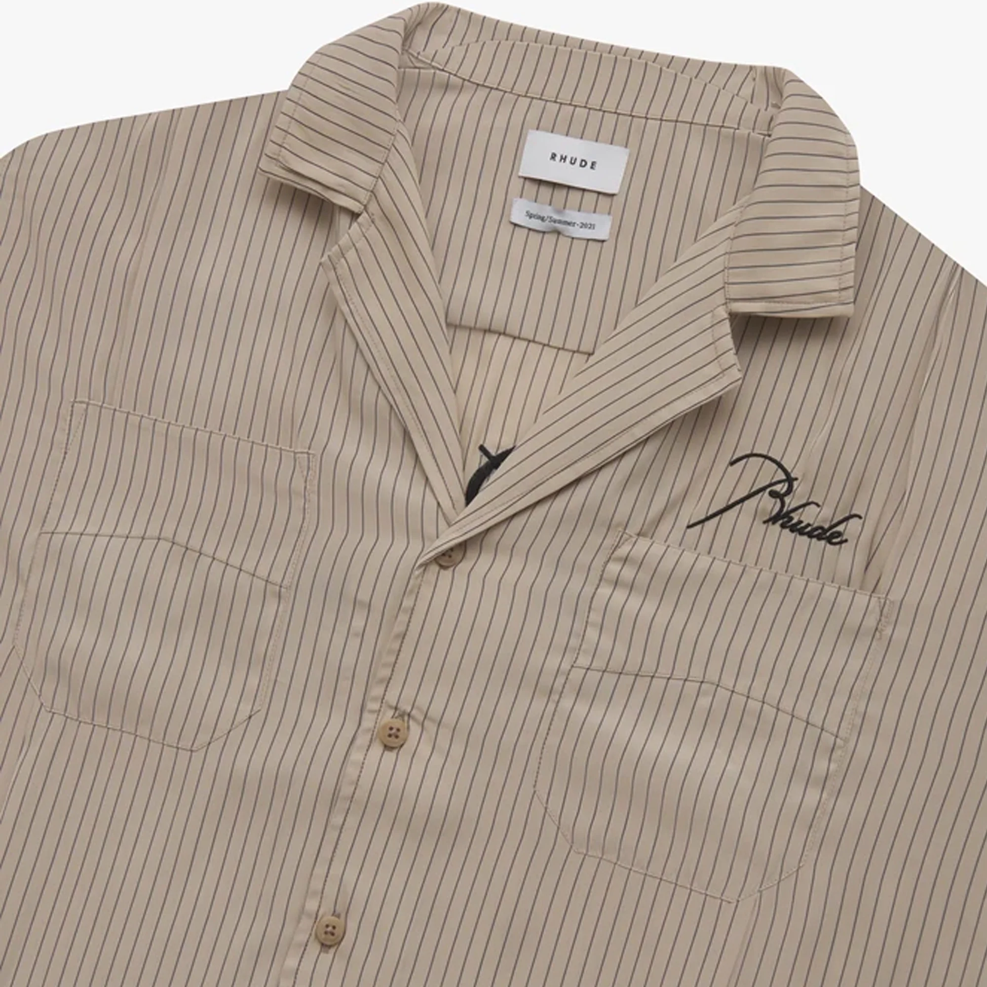 Rhude Mens 'Tan/Navy' Trooper Shirt - Image 3