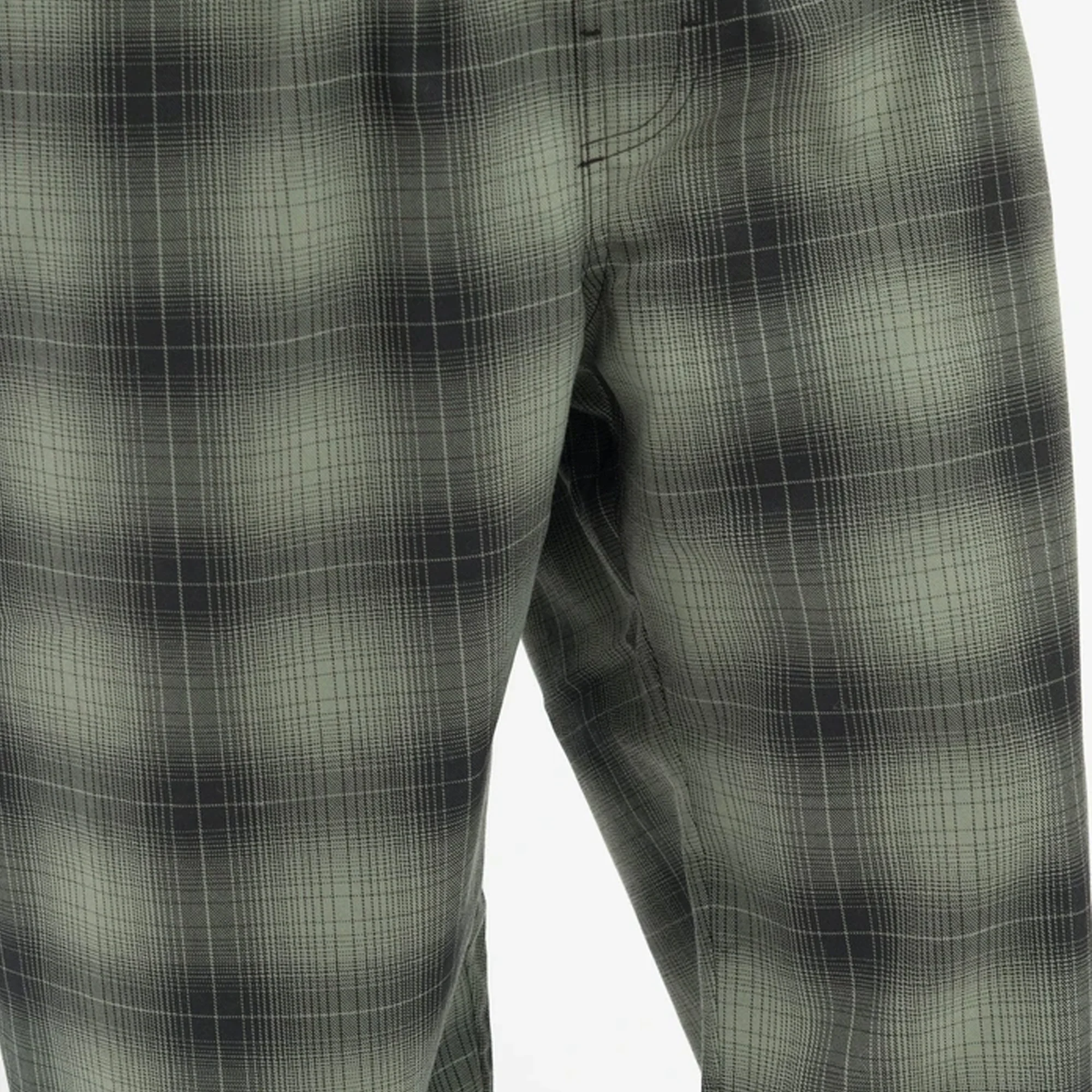 Stussy Mens Shadow Plaid Relaxed Pants 'Olive' - Image 3
