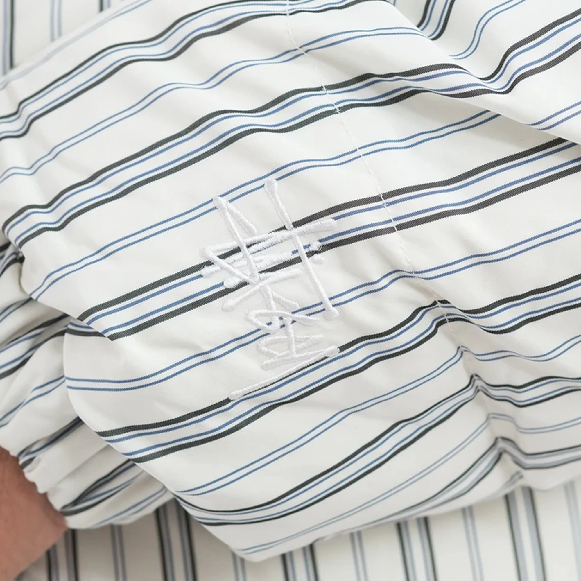 Stussy Mens Stripe Down Puffer Jacket 'Bone' - Image 3