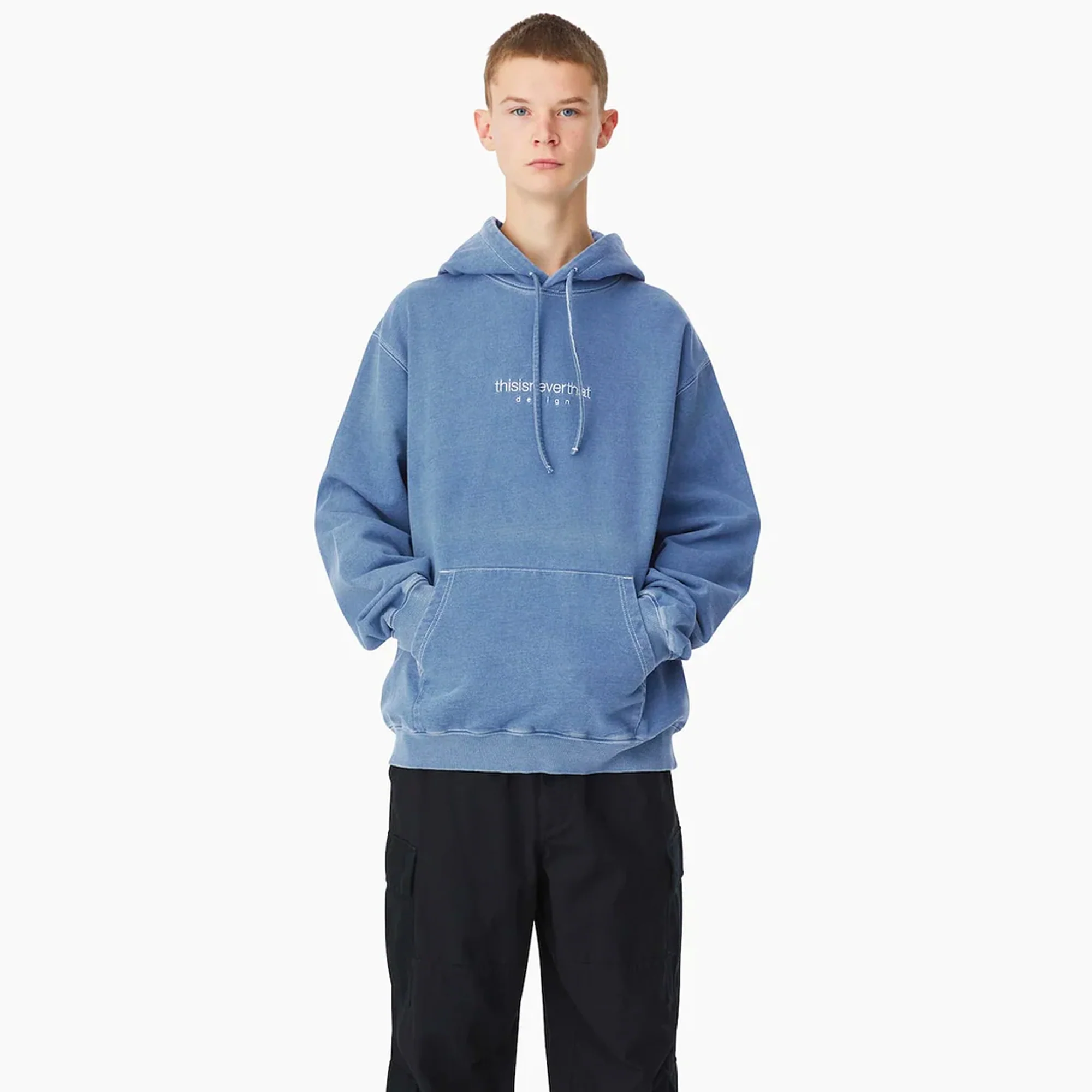 Thisisneverthat Mens Indigo Dyed Hoodie - Image 2